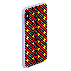 Чехол iPhone XS Max матовый Abstract cross armor, цвет: 3D-светло-сиреневый — фото 2