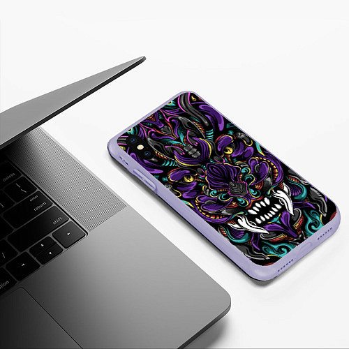 Чехол iPhone XS Max матовый Царь Зверей / 3D-Светло-сиреневый – фото 3