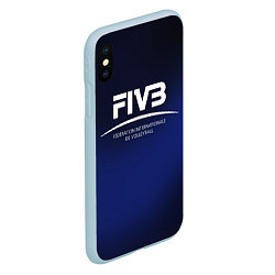 Чехол iPhone XS Max матовый FIVB Volleyball, цвет: 3D-голубой — фото 2