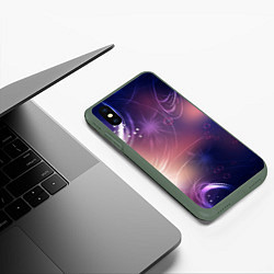 Чехол iPhone XS Max матовый Абстракция, цвет: 3D-темно-зеленый — фото 2