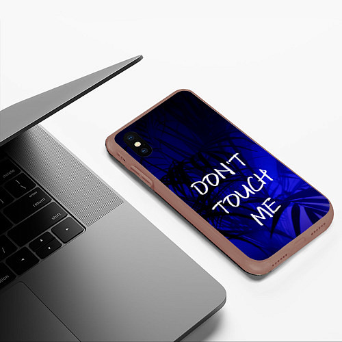 Чехол iPhone XS Max матовый Не трогай меня / 3D-Коричневый – фото 3