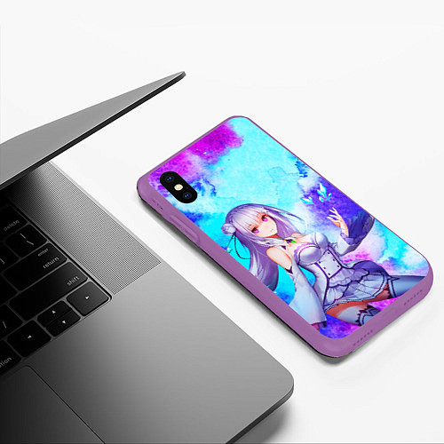 Чехол iPhone XS Max матовый Re:Zero / 3D-Фиолетовый – фото 3