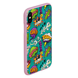 Чехол iPhone XS Max матовый Pop art comics, цвет: 3D-розовый — фото 2