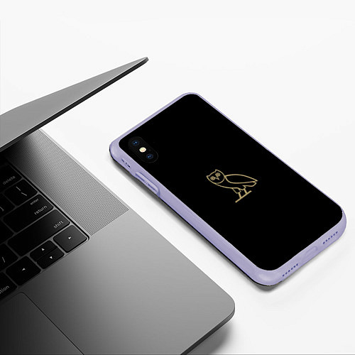 Чехол iPhone XS Max матовый Сова / 3D-Светло-сиреневый – фото 3
