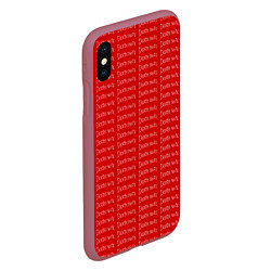 Чехол iPhone XS Max матовый Death note pattern red, цвет: 3D-малиновый — фото 2