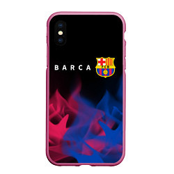 Чехол iPhone XS Max матовый BARCELONA БАРСЕЛОНА, цвет: 3D-малиновый