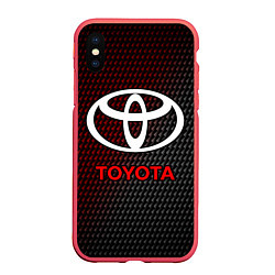 Чехол iPhone XS Max матовый TOYOTA ТОЙОТА, цвет: 3D-красный