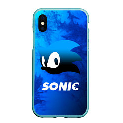 Чехол iPhone XS Max матовый СОНИК SONIC, цвет: 3D-мятный