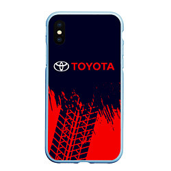 Чехол iPhone XS Max матовый TOYOTA ТОЙОТА, цвет: 3D-голубой