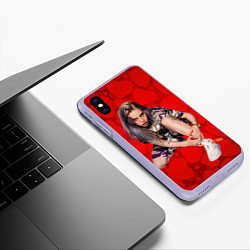 Чехол iPhone XS Max матовый Billie Eilish Билли Айлиш, цвет: 3D-светло-сиреневый — фото 2