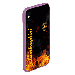 Чехол iPhone XS Max матовый LAMBORGHINI, цвет: 3D-фиолетовый — фото 2