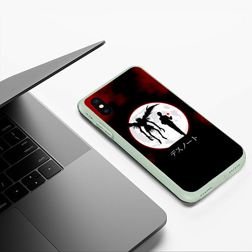 Чехол iPhone XS Max матовый Death Note / 3D-Салатовый – фото 3
