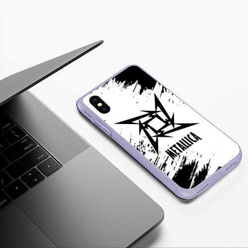 Чехол iPhone XS Max матовый METALLICA МЕТАЛЛИКА / 3D-Светло-сиреневый – фото 3