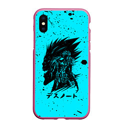 Чехол iPhone XS Max матовый Death Note, цвет: 3D-малиновый