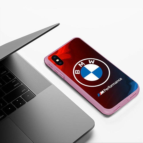 Чехол iPhone XS Max матовый BMW БМВ / 3D-Розовый – фото 3