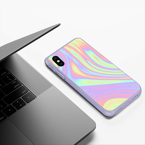 Чехол iPhone XS Max матовый Vaporwave / 3D-Светло-сиреневый – фото 3