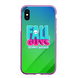 Чехол iPhone XS Max матовый FALL GUYS, цвет: 3D-фиолетовый