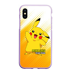 Чехол iPhone XS Max матовый Pikachu Pika Pika, цвет: 3D-сиреневый