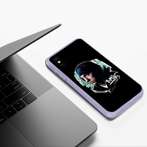 Чехол iPhone XS Max матовый EMINEM 8 MILE / 3D-Светло-сиреневый – фото 3