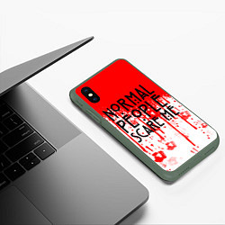 Чехол iPhone XS Max матовый Normal People Scare Me, цвет: 3D-темно-зеленый — фото 2