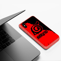 Чехол iPhone XS Max матовый NARUTO цвета 3D-красный — фото 2