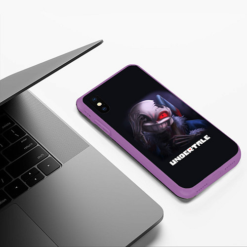 Чехол iPhone XS Max матовый UNDERTALE / 3D-Фиолетовый – фото 3