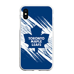 Чехол iPhone XS Max матовый Toronto Maple Leafs,, цвет: 3D-белый