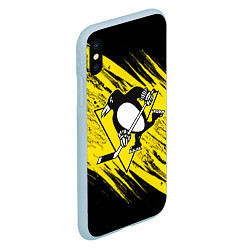 Чехол iPhone XS Max матовый Pittsburgh Penguins Sport, цвет: 3D-голубой — фото 2