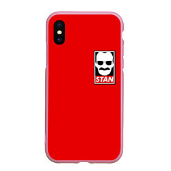 Чехол iPhone XS Max матовый STAN LEE, цвет: 3D-розовый