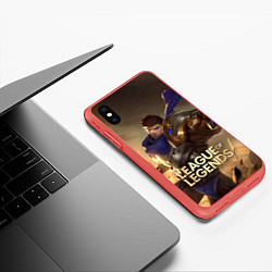 Чехол iPhone XS Max матовый League of legends Гарен, цвет: 3D-красный — фото 2
