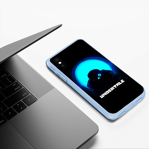 Чехол iPhone XS Max матовый UNDERTALE / 3D-Голубой – фото 3