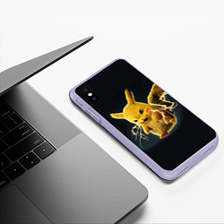 Чехол iPhone XS Max матовый Pikachu Pika Pika, цвет: 3D-светло-сиреневый — фото 2