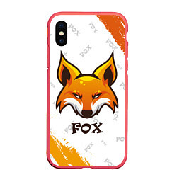 Чехол iPhone XS Max матовый FOX, цвет: 3D-красный