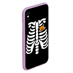 Чехол iPhone XS Max матовый Halloween, цвет: 3D-сиреневый — фото 2