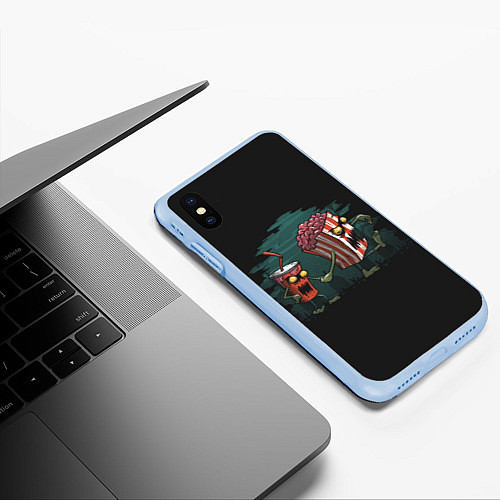 Чехол iPhone XS Max матовый Zombie / 3D-Голубой – фото 3