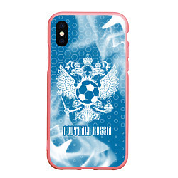 Чехол iPhone XS Max матовый FOOTBALL RUSSIA Футбол, цвет: 3D-баблгам