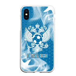 Чехол iPhone XS Max матовый FOOTBALL RUSSIA Футбол, цвет: 3D-белый