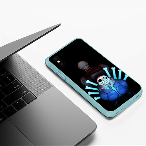 Чехол iPhone XS Max матовый UNDERTALE / 3D-Мятный – фото 3