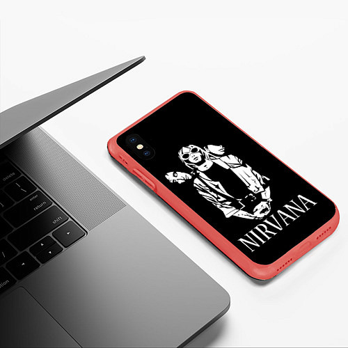 Чехол iPhone XS Max матовый NIRVANA / 3D-Красный – фото 3