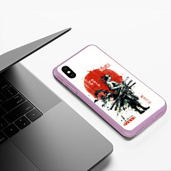 Чехол iPhone XS Max матовый ONE PIECE ZOHO SAMURAI, цвет: 3D-сиреневый — фото 2