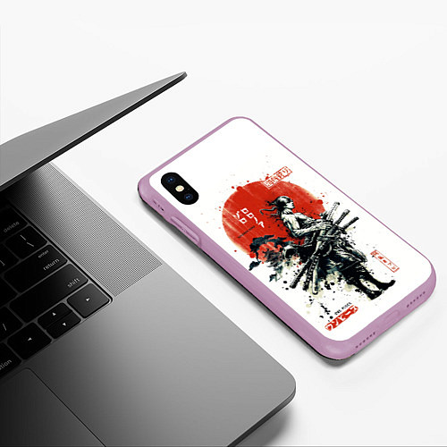 Чехол iPhone XS Max матовый ONE PIECE ZOHO SAMURAI / 3D-Сиреневый – фото 3