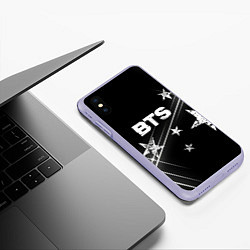 Чехол iPhone XS Max матовый BTS бойбенд Stars, цвет: 3D-светло-сиреневый — фото 2