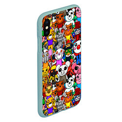 Чехол iPhone XS Max матовый ROBLOX PIGGY, цвет: 3D-мятный — фото 2