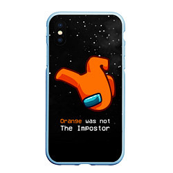 Чехол iPhone XS Max матовый AMONG US - Orange, цвет: 3D-голубой
