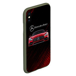 Чехол iPhone XS Max матовый Mercedes Benz AMG, цвет: 3D-темно-зеленый — фото 2
