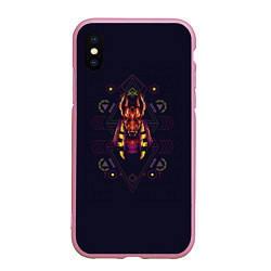 Чехол iPhone XS Max матовый PHARAOH, цвет: 3D-розовый