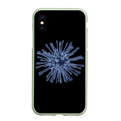 Чехол iPhone XS Max матовый Вирус, цвет: 3D-салатовый