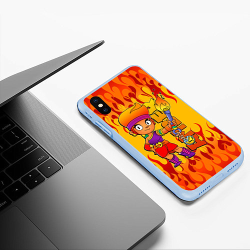 Чехол iPhone XS Max матовый Brawl Stars - Amber / 3D-Голубой – фото 3