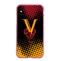 Чехол iPhone XS Max матовый CYBERPUNK 2077 VALENTINO, цвет: 3D-розовый