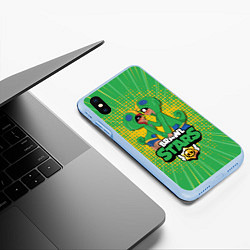 Чехол iPhone XS Max матовый BRAWL STARS, цвет: 3D-голубой — фото 2